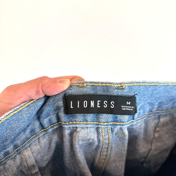 Lioness Cargo High Rise Straight Leg Jeans Medium Wash Women's Size Medium - Picture 6 of 7